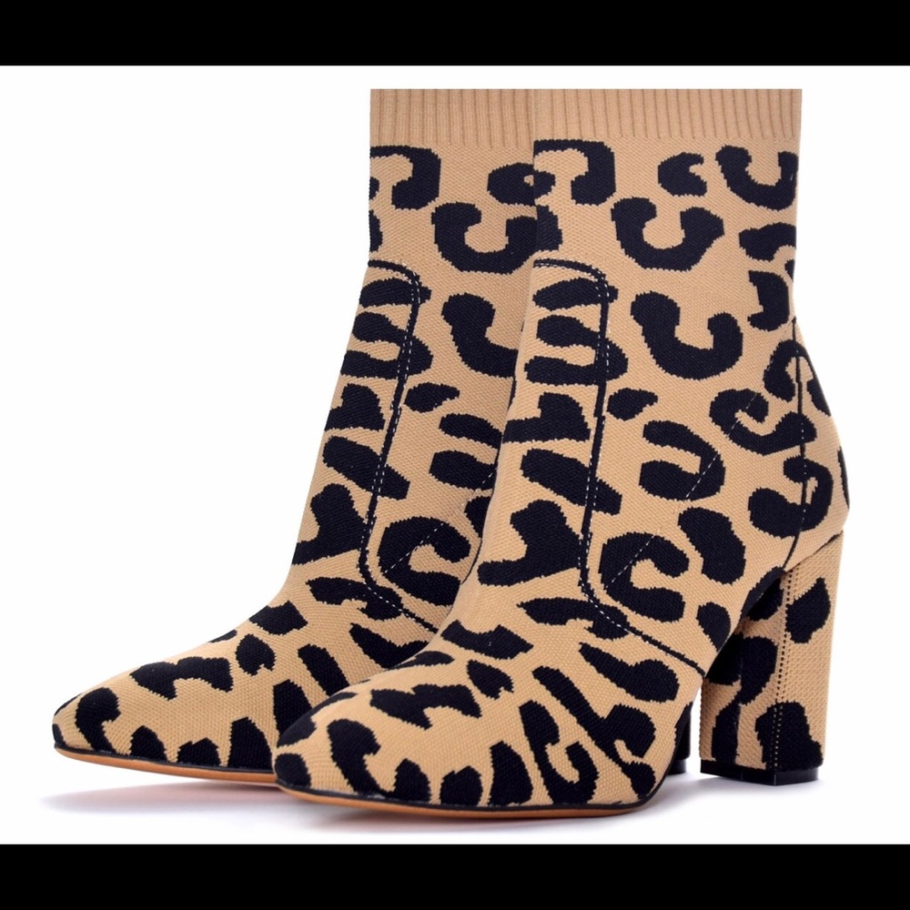 Silent D Portiac Leopard Sock Boot